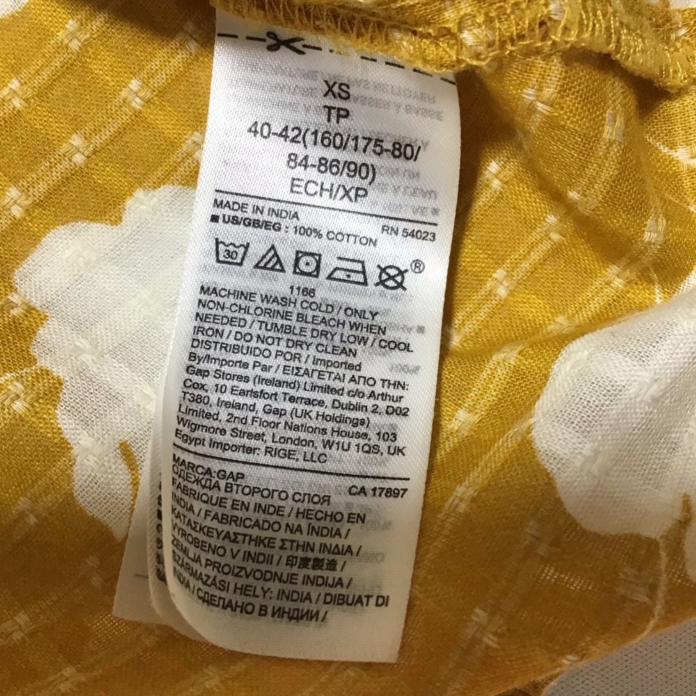 GAP Women's Mustard Floral Blouse - Picture 5 of 8